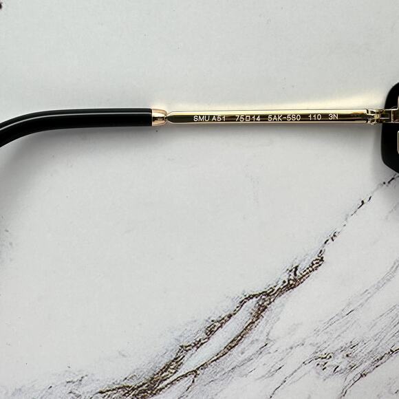 New MIU MIU Sunglasses Gold Dark Gray Lens Runway Wrap Rimless Authentic Miu Miu main image 15